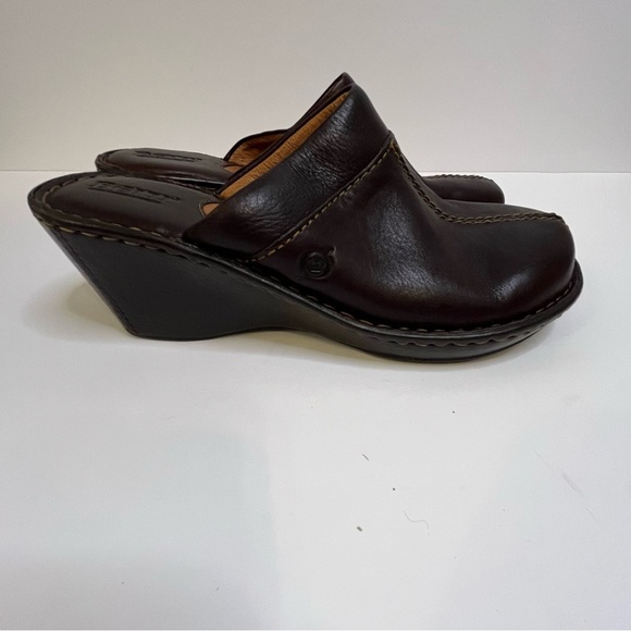 Born Clog Mule Dark Brown Leather Slip-Ons Women's Size 9 - Picture 6 of 12